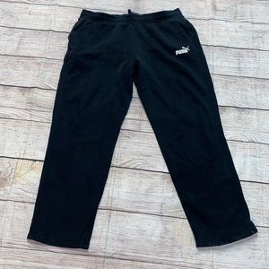 Puma mens black sweatpants pull on with adjustable waist size XXL